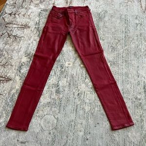CITIZENS OF HUMANITY rocket high waisted slick red jeans